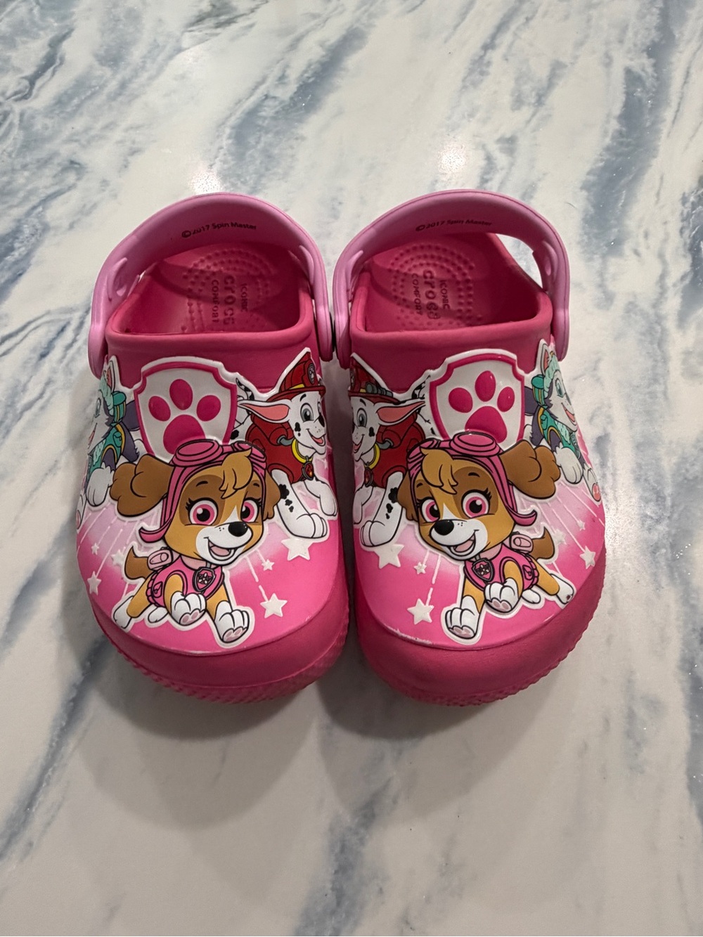Youth Girls Adorable Paw Patrol Pink Character Croc Shoes size c9